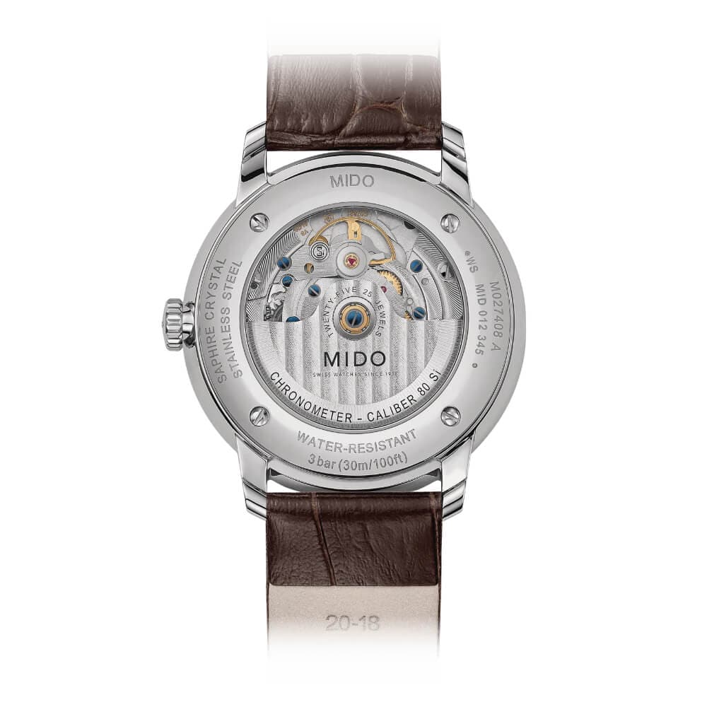 Mido Baroncelli Chronometer Brown Leather Strap Men Watch M0274081606100
