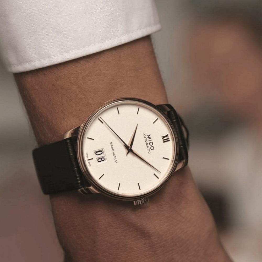 Mido Baroncelli Brown Leather Strap Men Watch M0274263601800