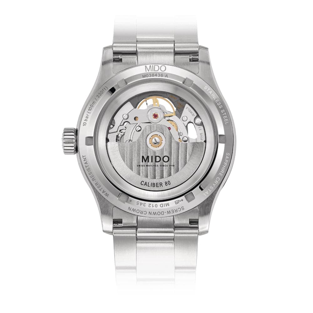 Mido Multifort Rhodium Dial Grey Stainless Steel Strap Men Watch M0384361103100