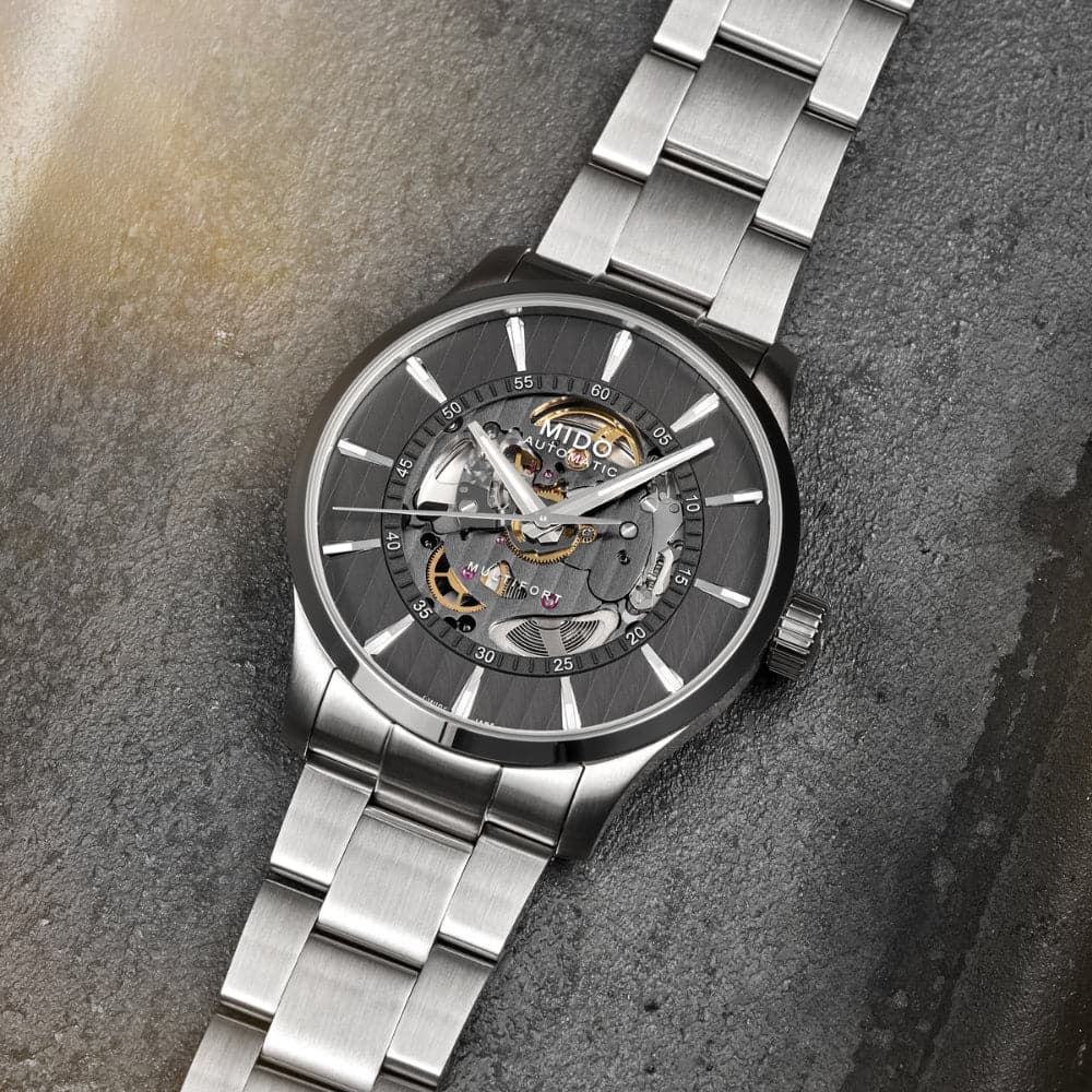 Mido Multifort Grey Stainless Steel Strap Men Watch M0384361106100