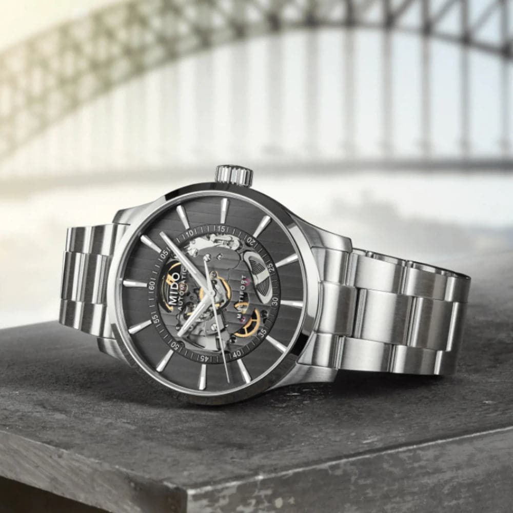 Mido Multifort Grey Stainless Steel Strap Men Watch M0384361106100