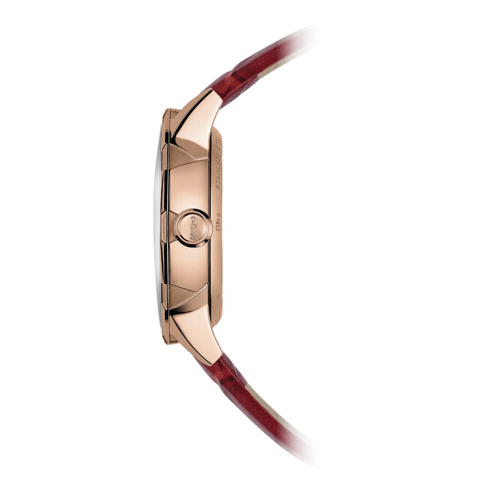 Mido Rainflower Red Leather Strap Women Watch M0432073611800
