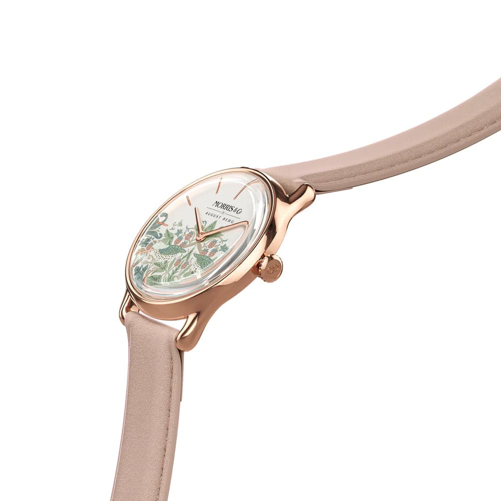 August Berg X Morris Co. Cochineal Pink Italian Leather Strap Women Watch M1ST0530A29LDP (30mm)