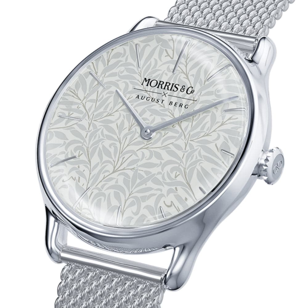 August Berg X Morris & Co. Silver Milanese Strap Unisex Watch M1WB0530E20MSL