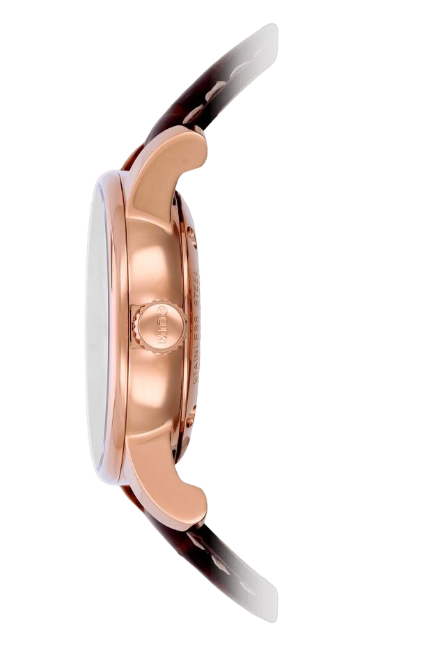 Mido Bronson Brown Leather Strap Women Watch M76002218