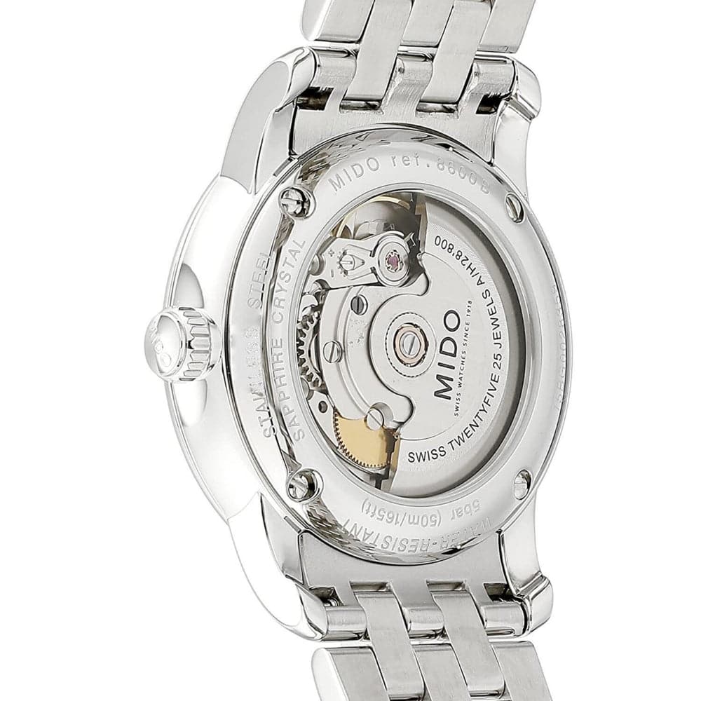 Mido Baroncelli White Dial Grey Stainless Steel Strap Men Watch M86004261