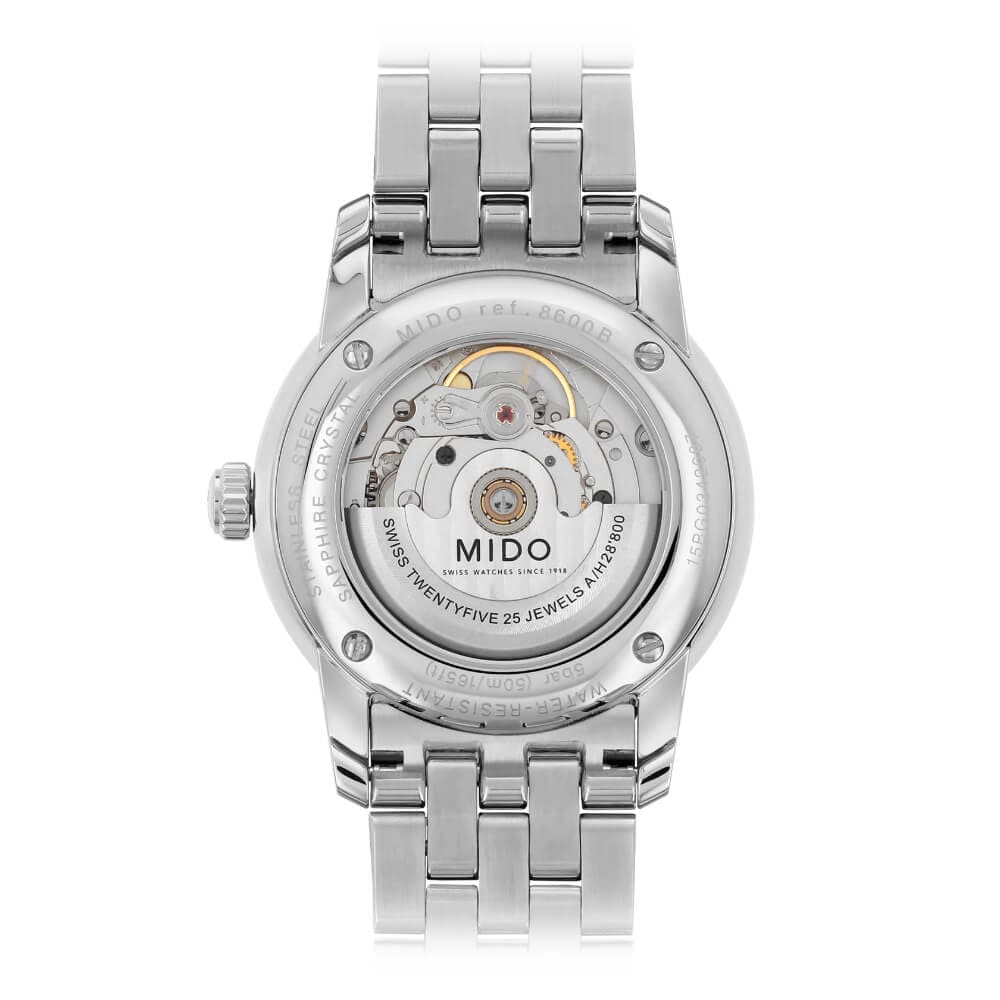 Mido Baroncelli White Dial Grey Stainless Steel Strap Men Watch M86004261
