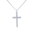 50cm Plain Flat Cross Necklace in Sterling Silver