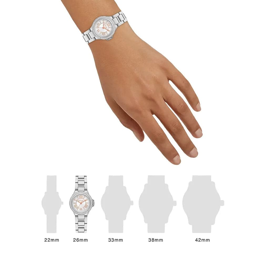 Michael Kors White Dial Silver Stainless Steel Strap Women Watch MK4698