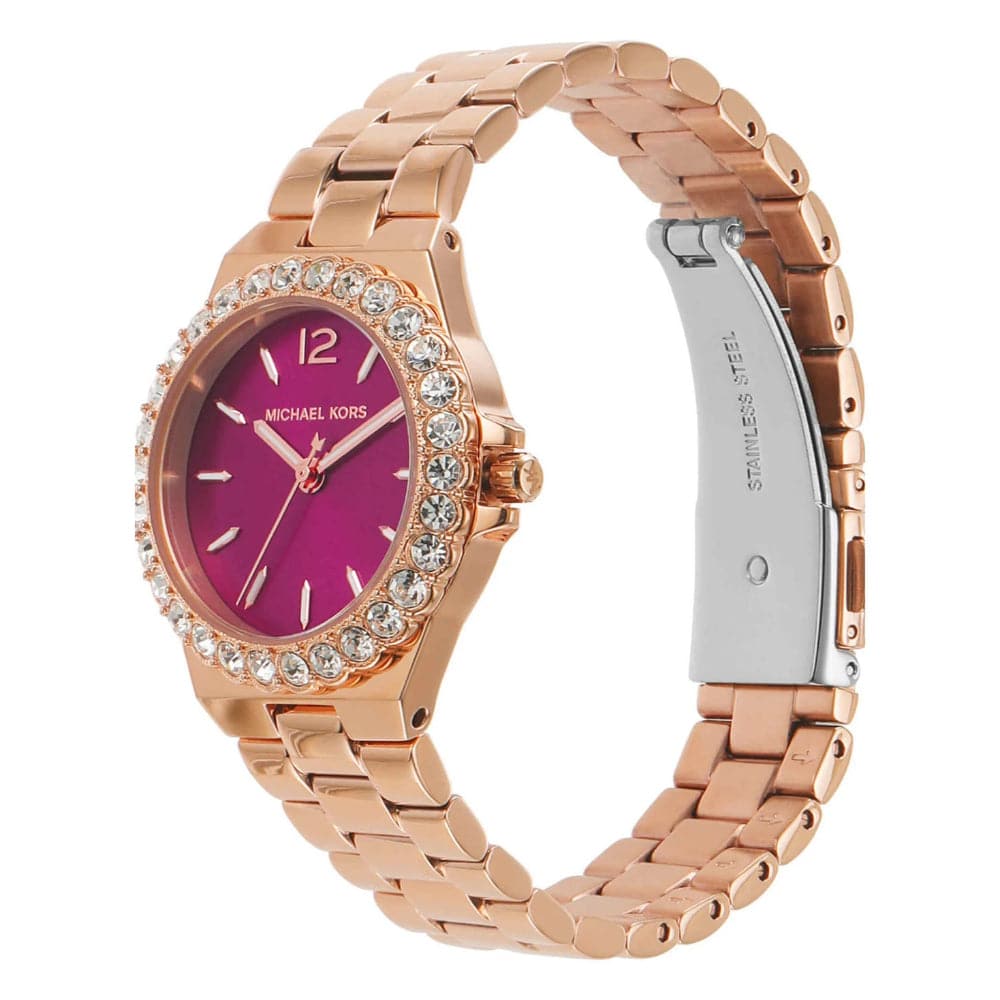 Michael Kors Pink Dial Rose Gold Stainless Steel Strap Women Watch MK7396