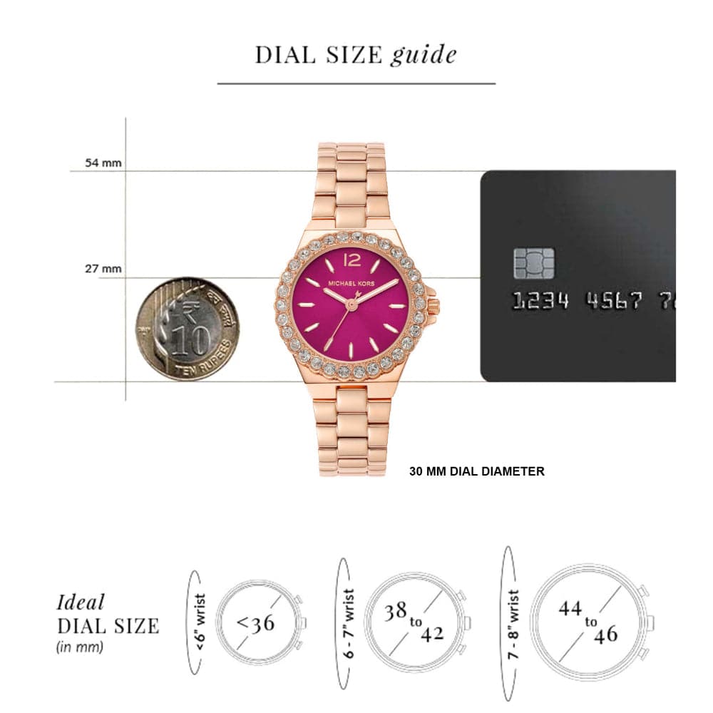 Michael Kors Pink Dial Rose Gold Stainless Steel Strap Women Watch MK7396