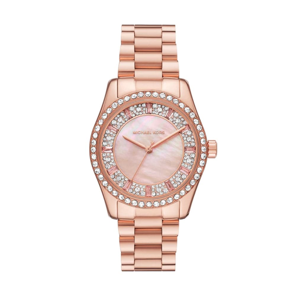 Michael Kors Lexington Rose Gold Dial Stainless Steel Strap Women Watch MK7444