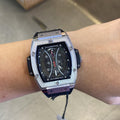 Megir Silver Case Black Silicone Strap Men Watch MN8109GBK-1