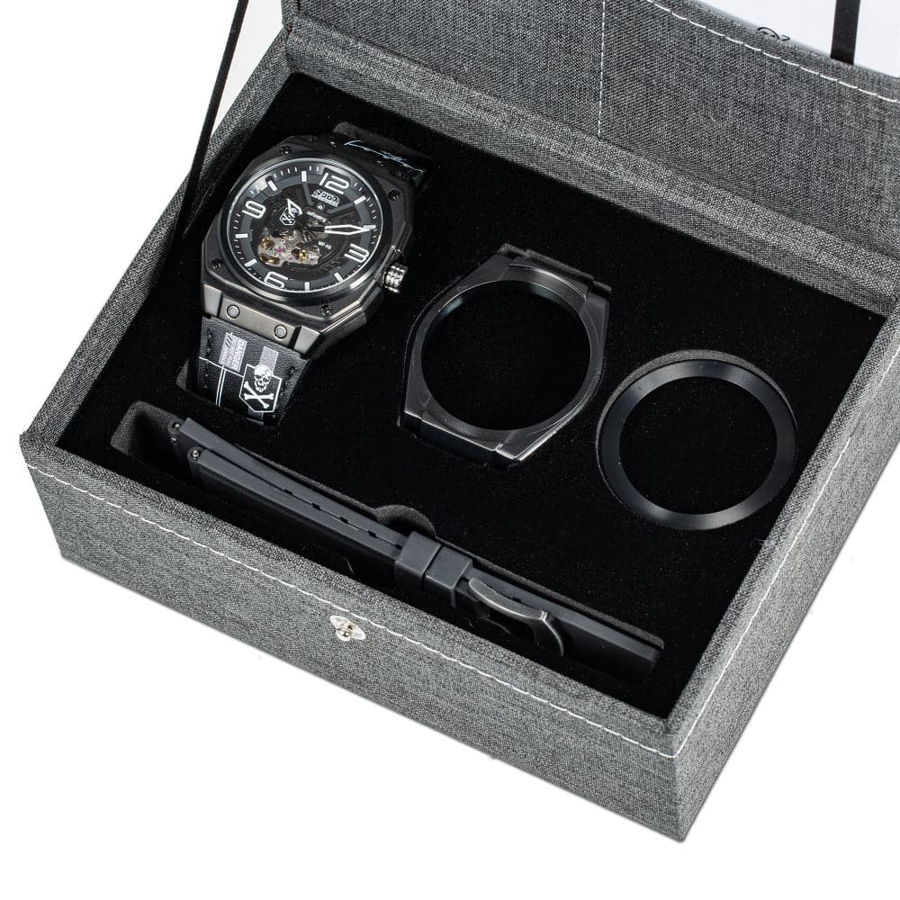 Infantry The Macross Roy Fokker Black Out Edition Black Strap Men Watch MOD42-MAC-SET-BLK-C
