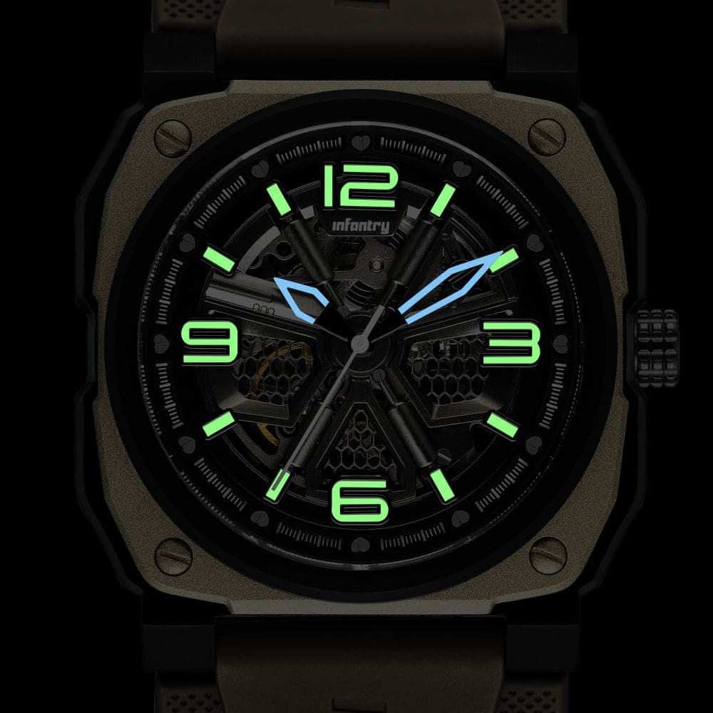 Infantry Analog Beige Silicone Strap Men Watch MOD47-FC-05-C