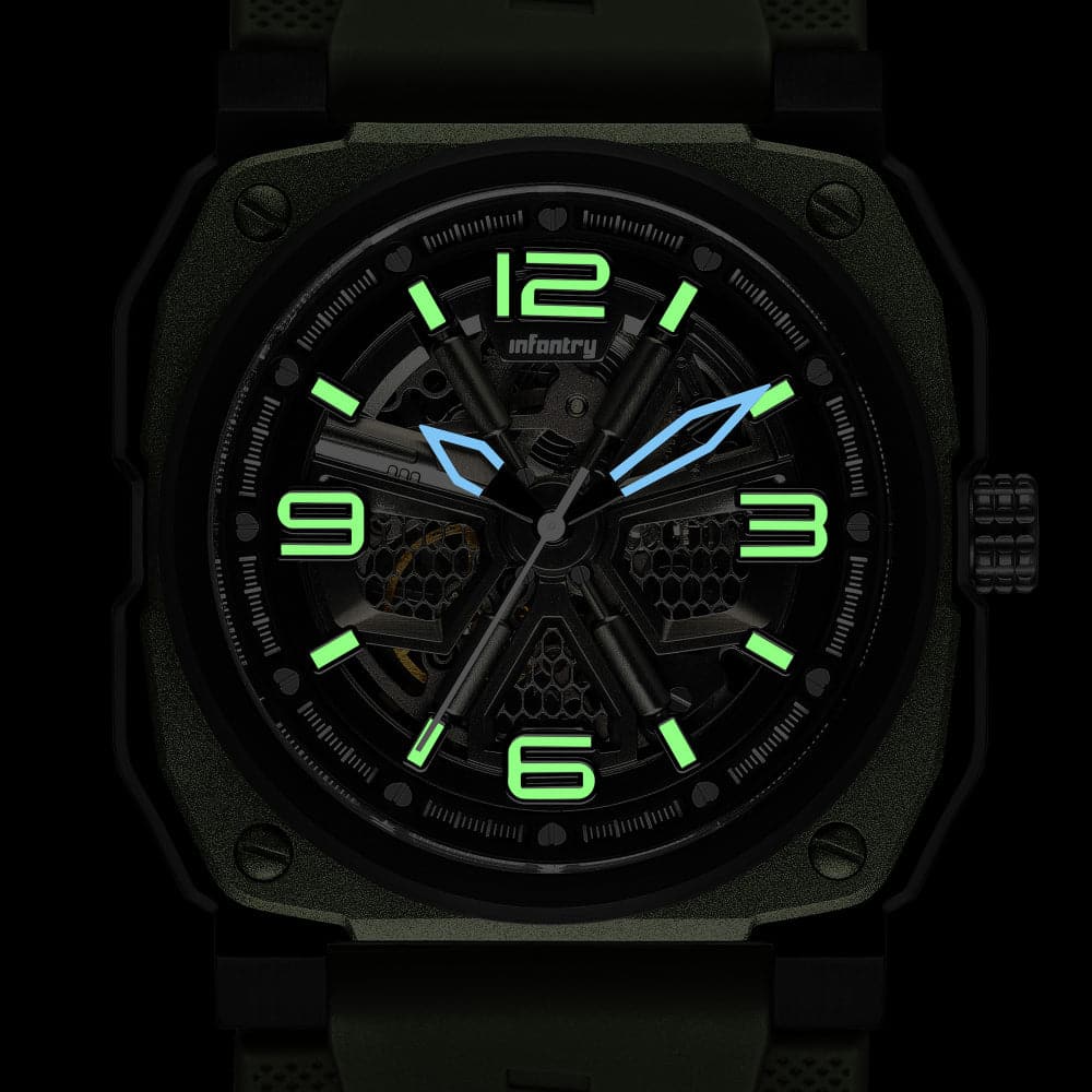 Infantry The Warrior (Military) Green Silicone Strap Men Watch MOD47-FC-06