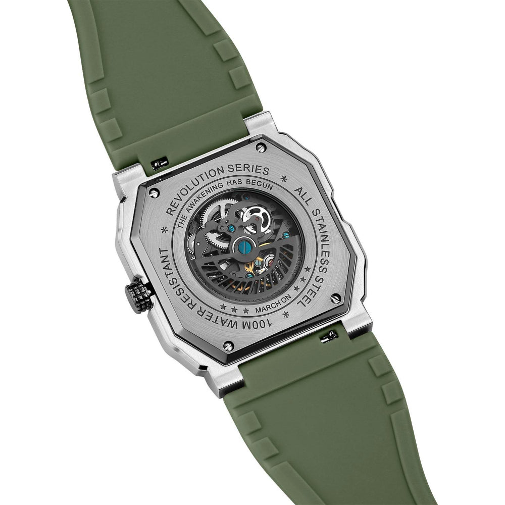 Infantry Revolution Green Silicone Strap Men Watch MOD47-FC-10-C