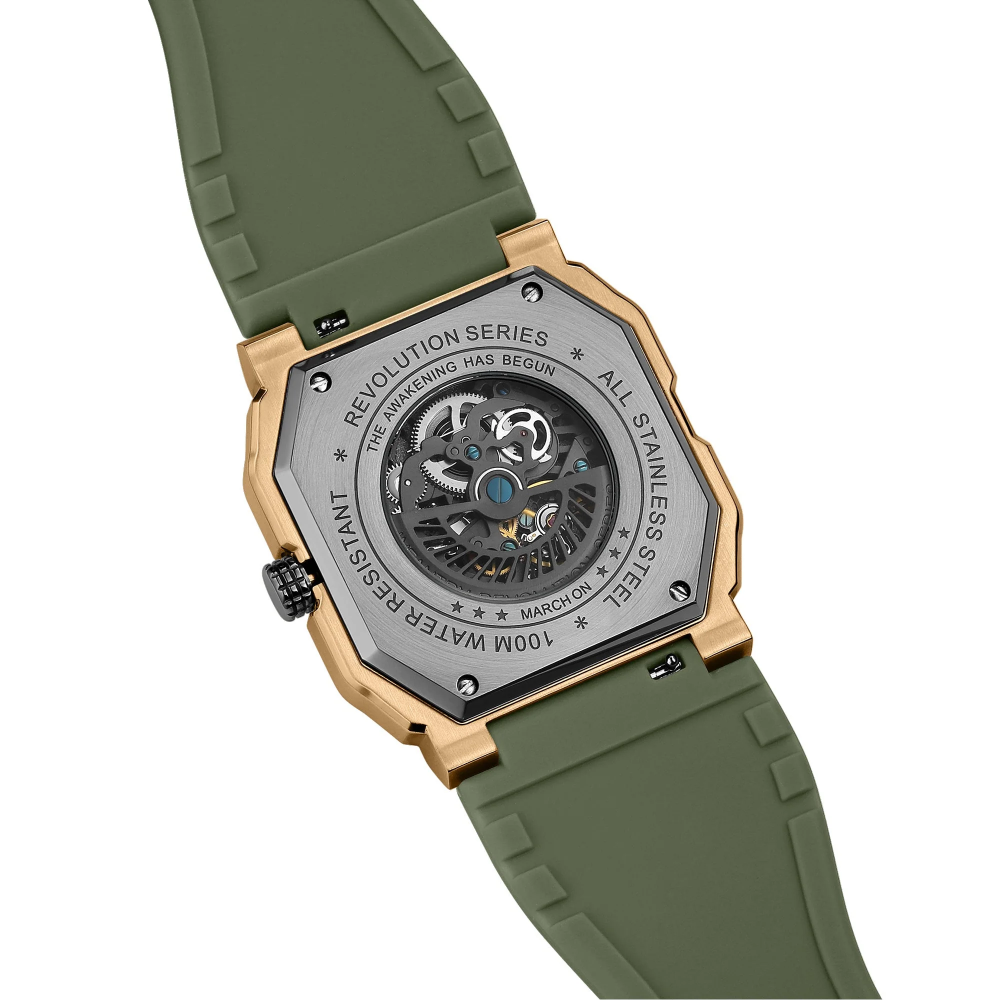 Infantry Revolution Green Dial Silicone Strap Men Watch MOD47-FC-13-C