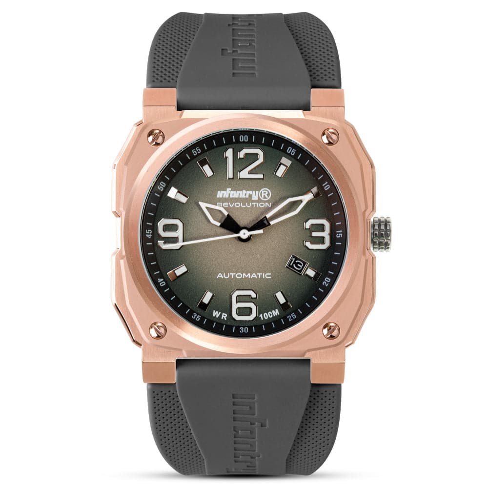 Infantry Revolution Gray Dial & Silicone Strap Men Watch MOD47-FC-14-C