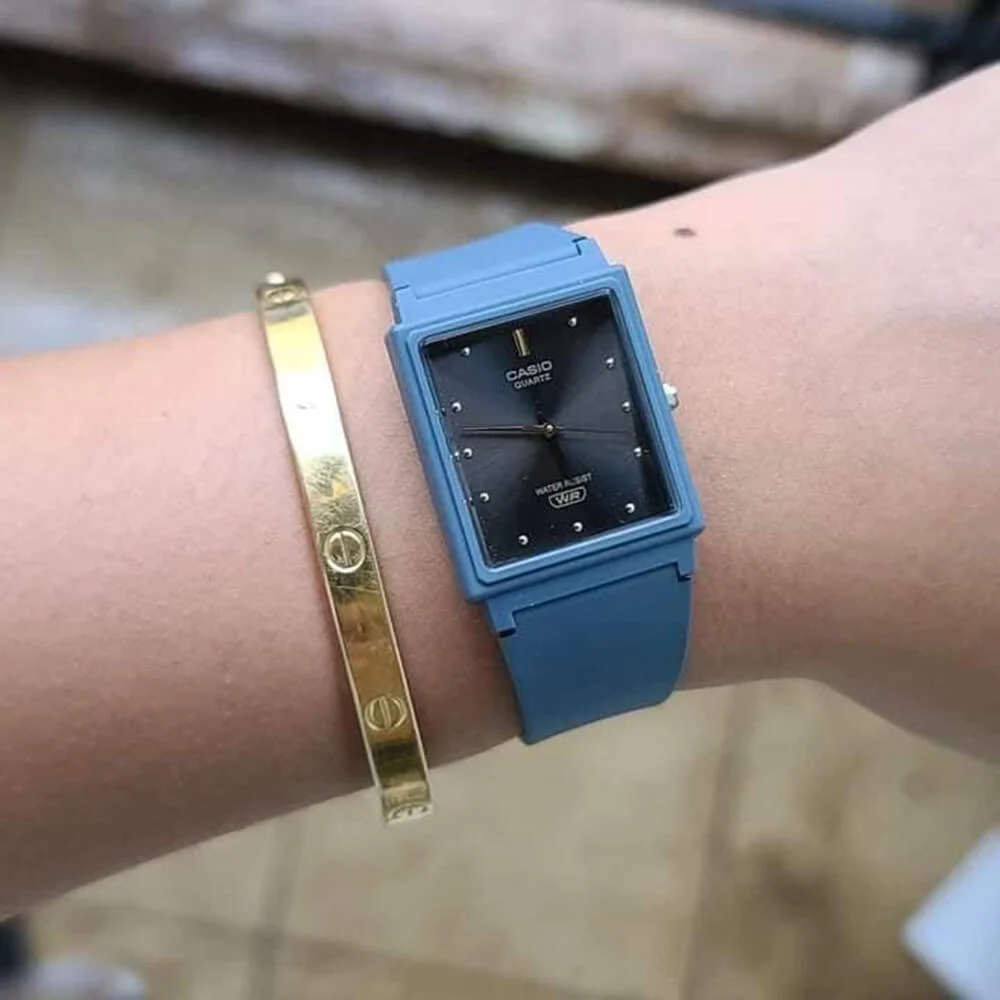 Casio General Black Dial Blue Resin Strap Women Watch MQ-38UC-2A2DF-P