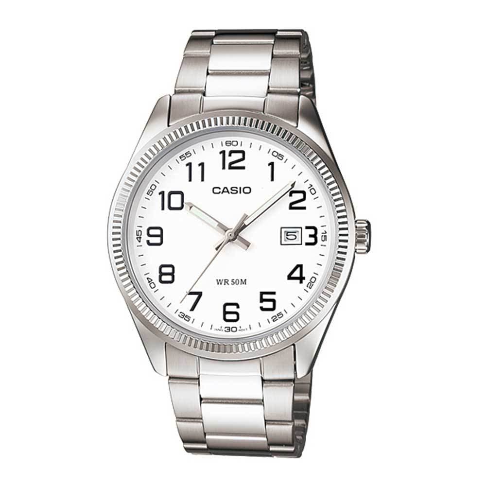 Casio General White Dial Silver Stainless Steel Strap Men Watch MTP-1302D-7BVDF-P