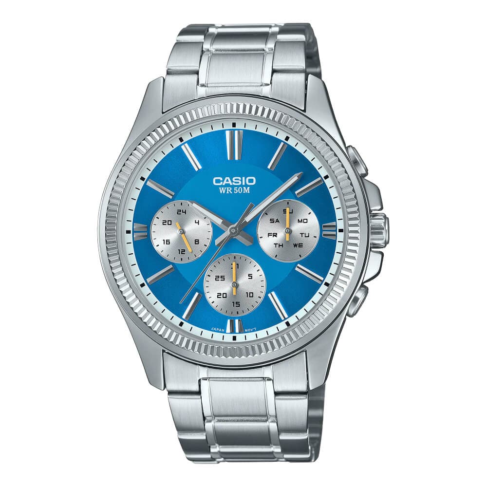Casio General Chronograph Silver Stainless Steel Strap Men Watch MTP-1375D-2A2VDF