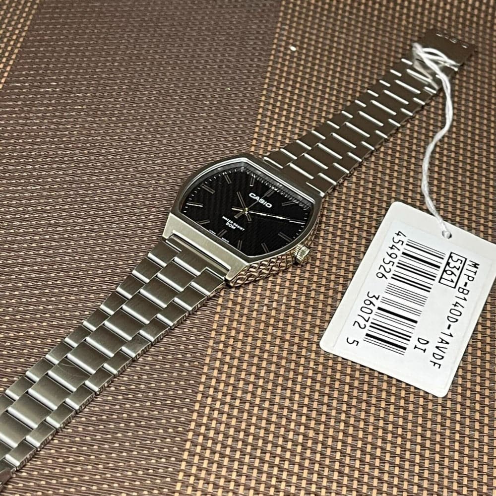 Casio General Black Dial Silver Stainless Steel Strap Unisex Watch MTP-B140D-1AVDF-P