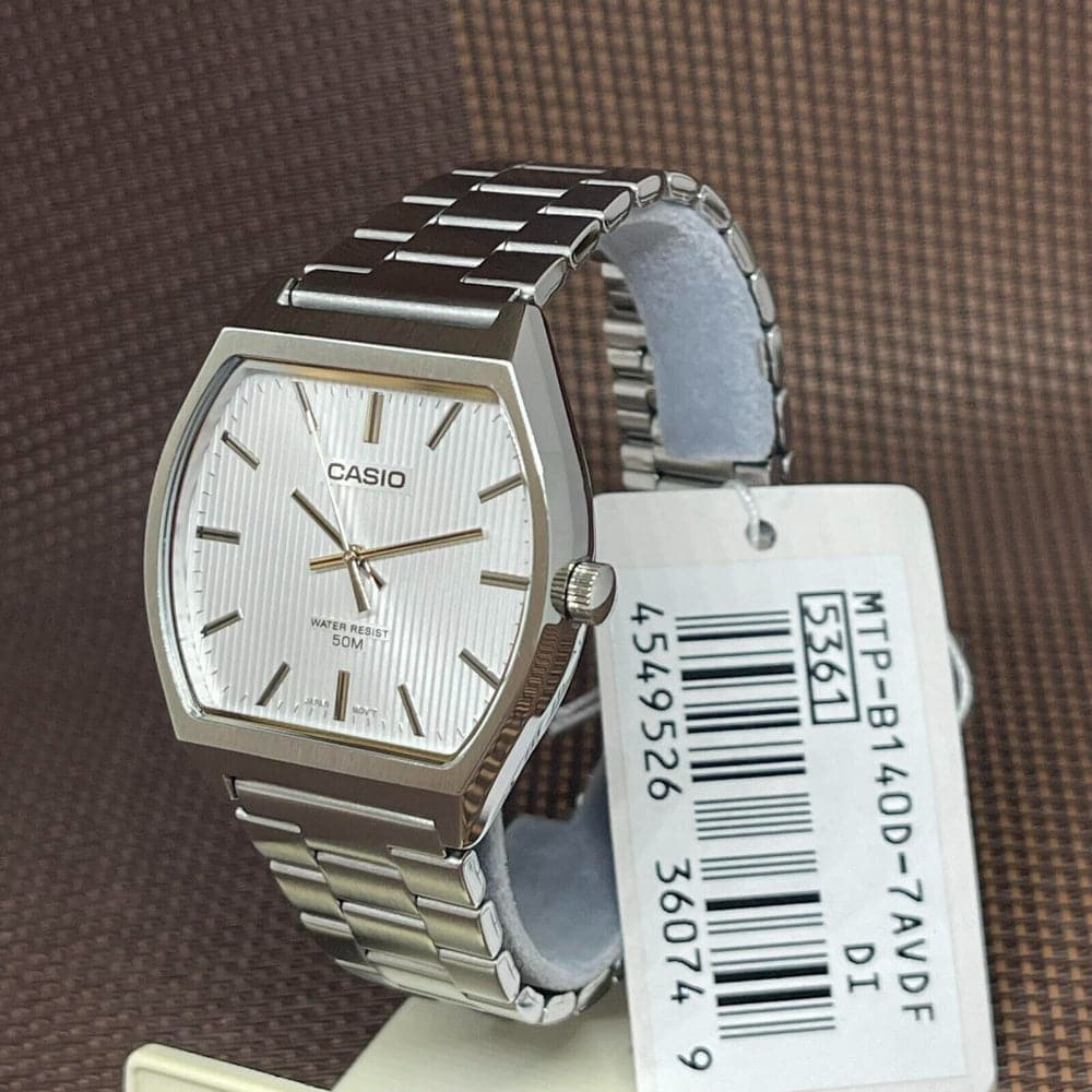 Casio General White Dial Silver Stainless Steel Strap Unisex Watch MTP-B140D-7AVDF-P