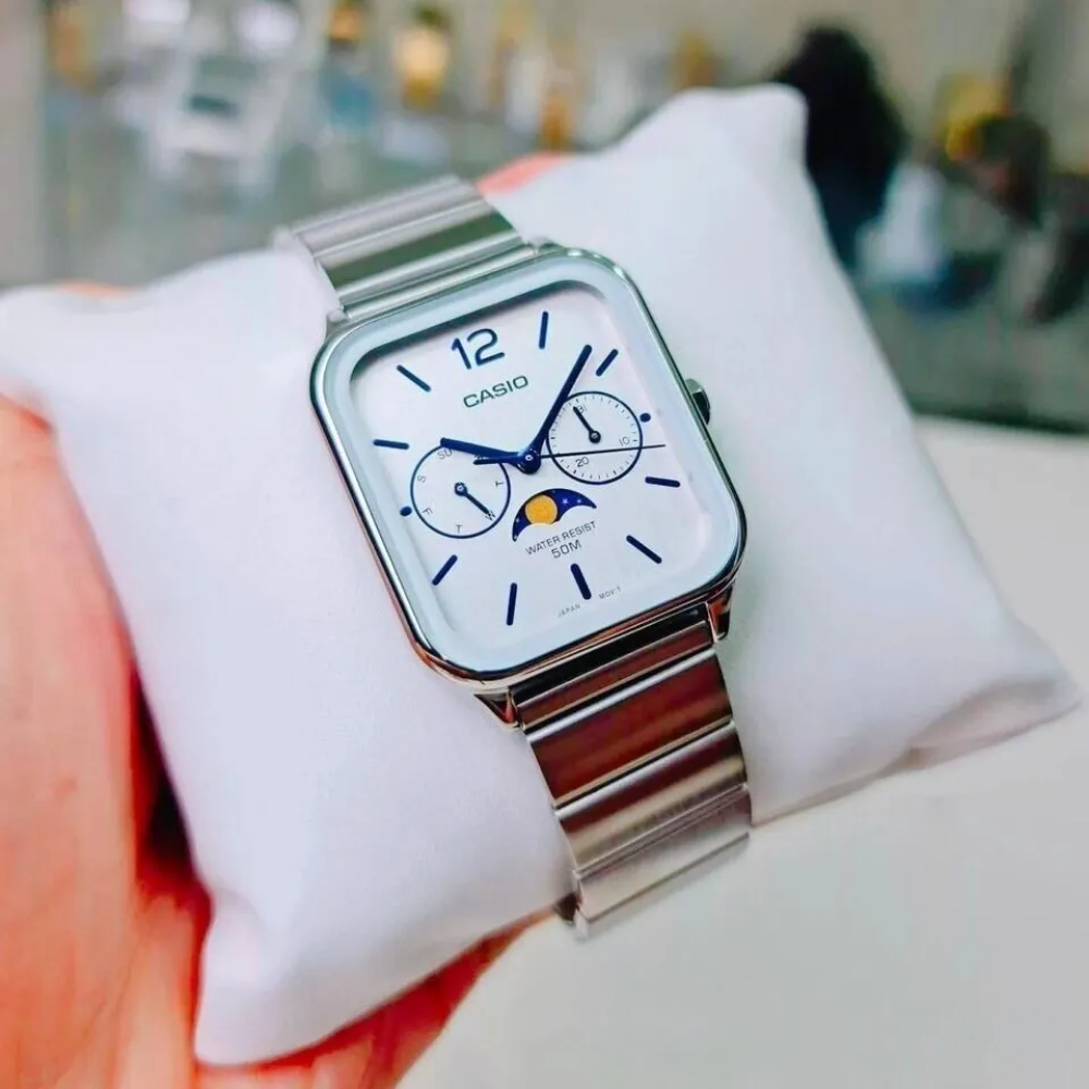 Casio General White Dial Silver Stainless Steel Strap Unisex Watch MTP-M305D-7AVDF