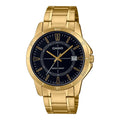 Casio General Black Dial Gold Stainless Steel Strap Unisex Watch MTP-V004G-1CVDF-P