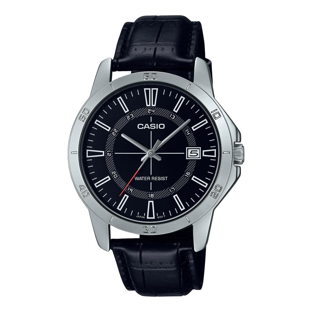 Casio General Black Dial and Leather Strap Men Watch MTP-V004L-1CVDF-P