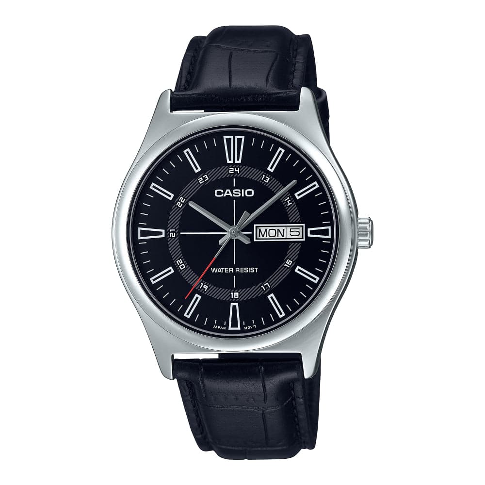 Casio General Black Dial and Leather Strap Unisex Watch MTP-V006L-1CVDF-P