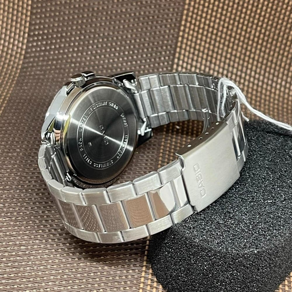 Casio General Silver Dial & Stainless Steel Strap Unisex Watch MTP-VD01D-7CVUDF-P