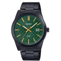 Casio General Green Dial Black Stainless Steel Strap Men Watch MTP-VD03B-3AUDF