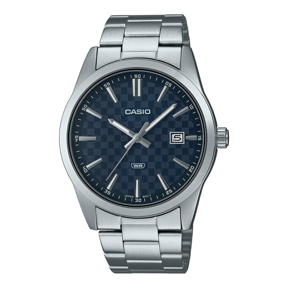 Casio General Blue Dial Silver Stainless Steel Unisex MTP-VD03D-2AUDF-P