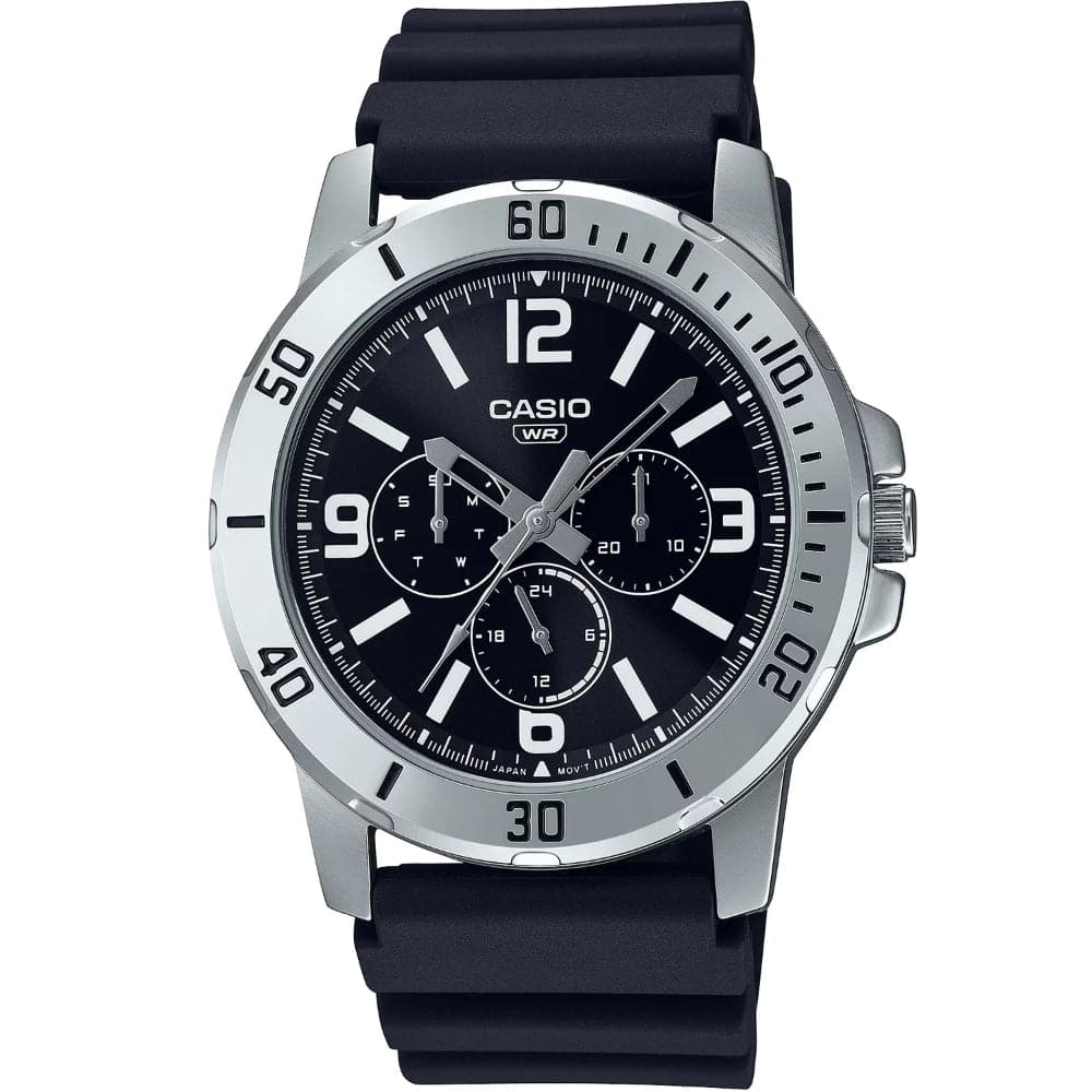Casio General Black Dial Resin Strap Men Watch MTP-VD300-1BUDF-P