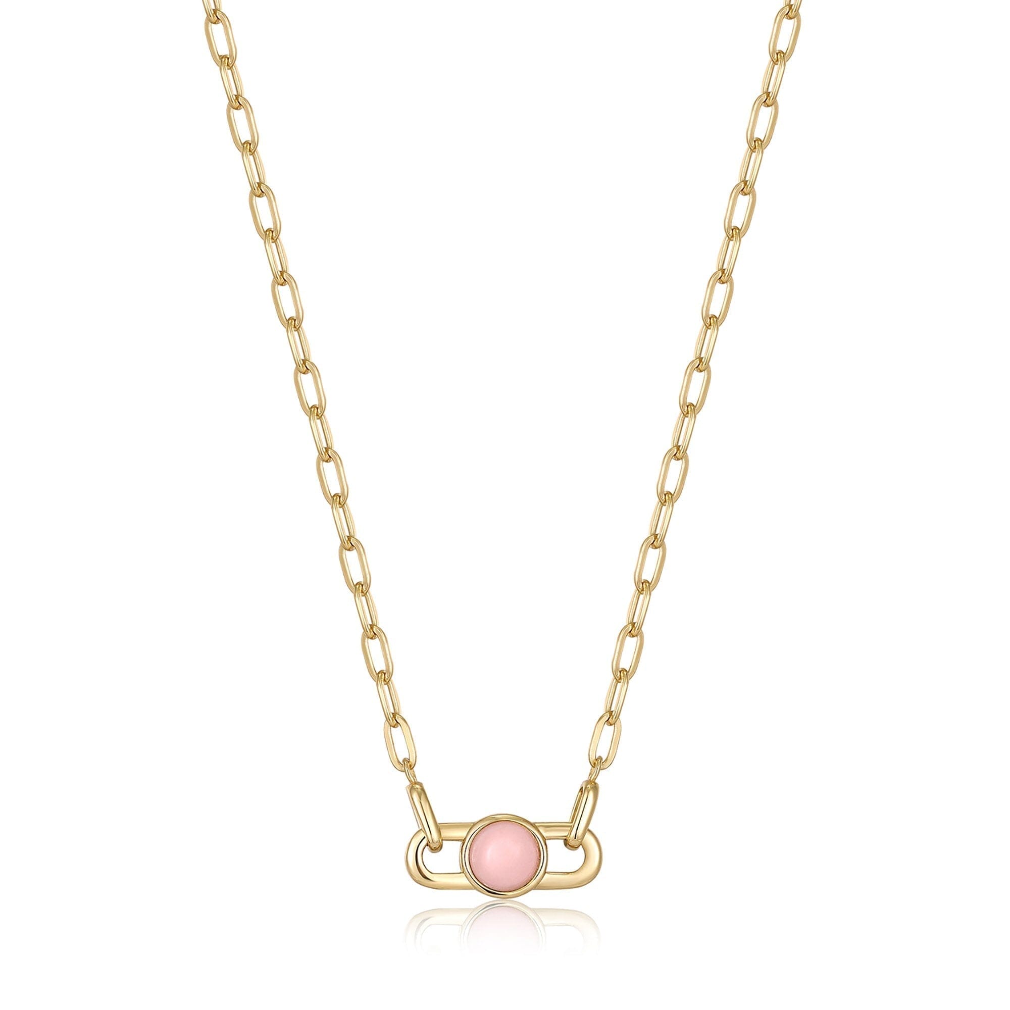 Ania Haie Gold Orb Rose Quartz Link Necklace