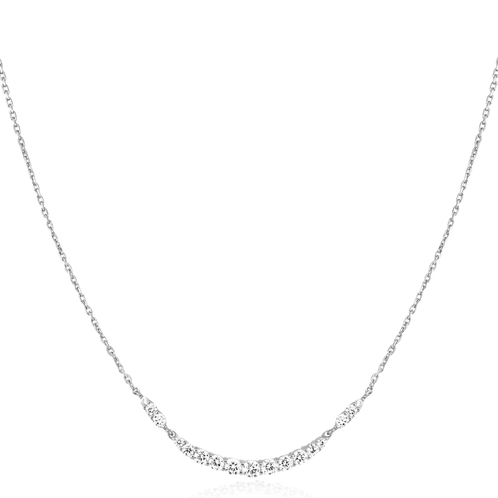 Ania Haie Silver Arc Pave Necklace