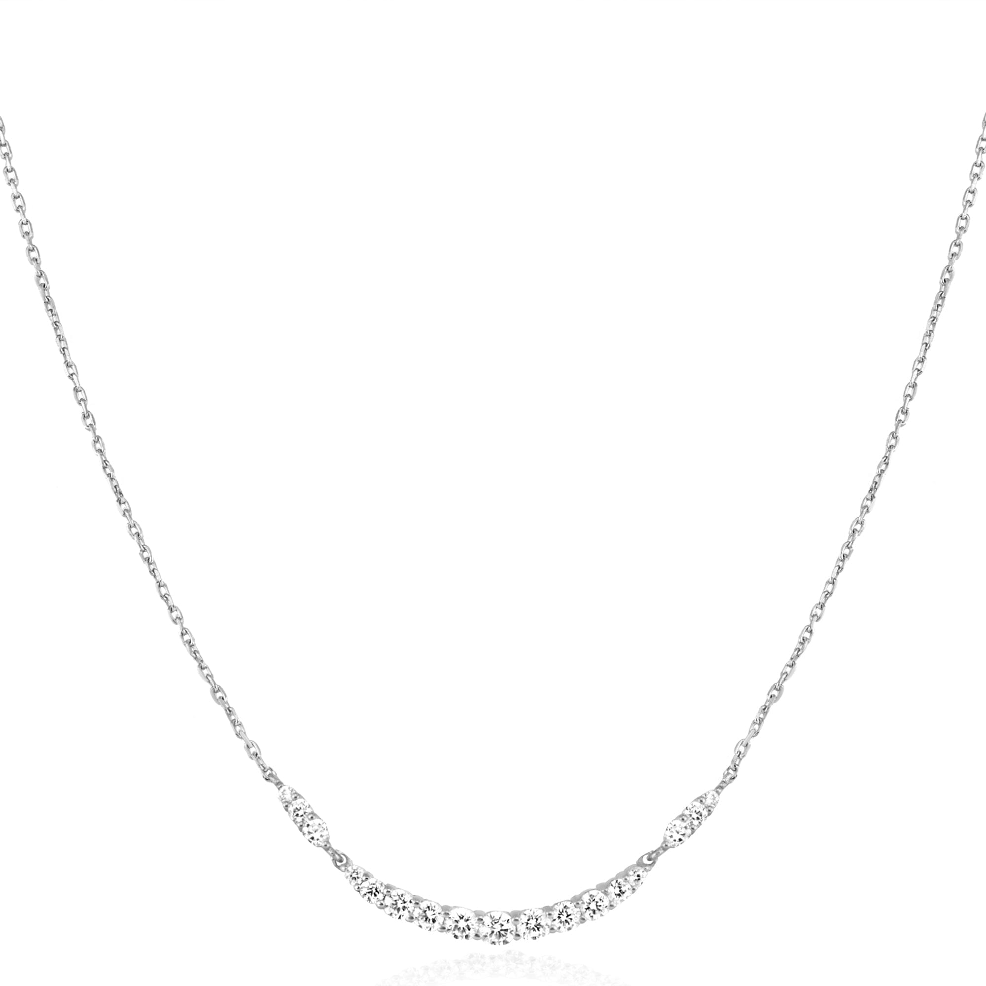 Ania Haie Silver Arc Pave Necklace