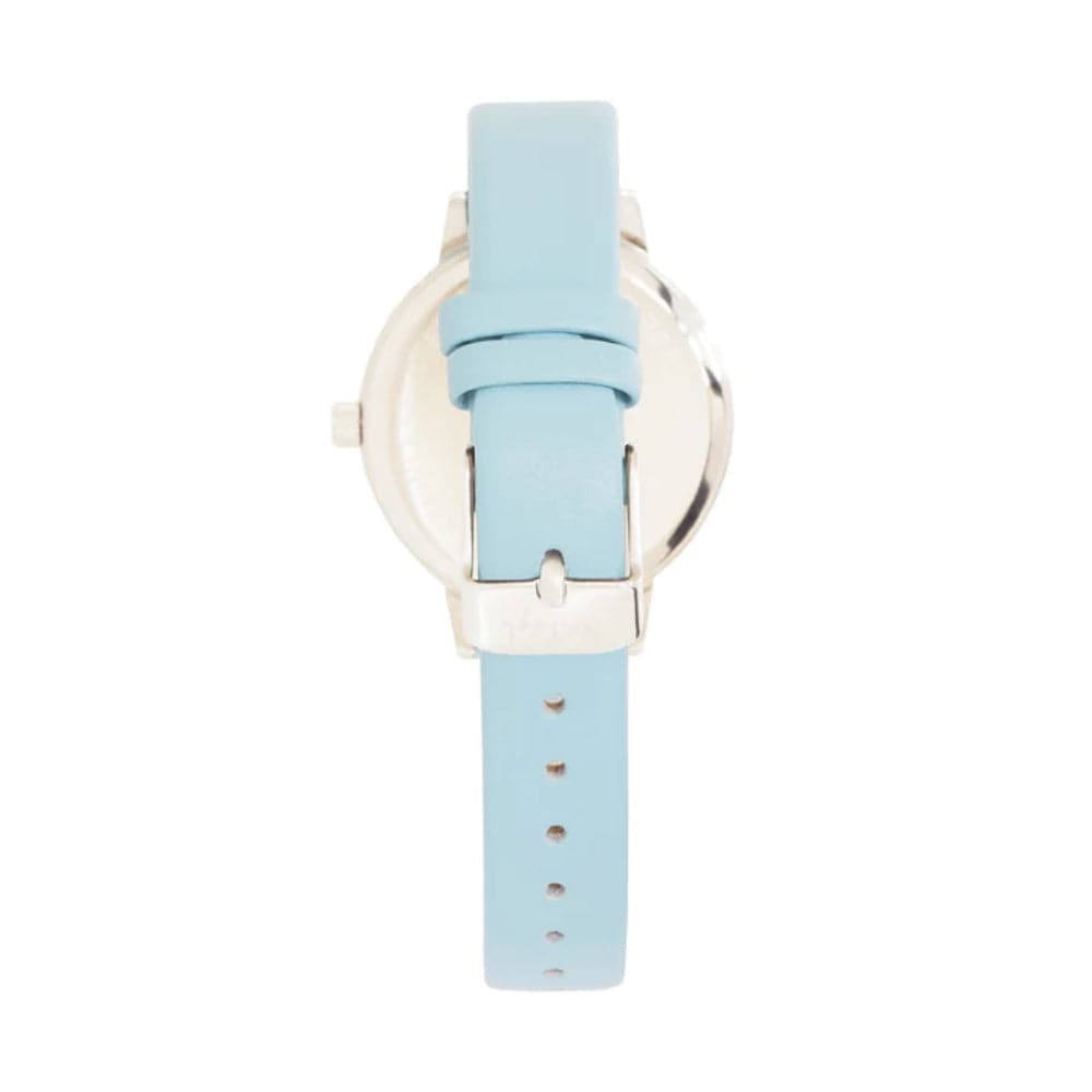 Natbyj Dazzle White Dial Blue Leather Strap Women Watch NAT0203