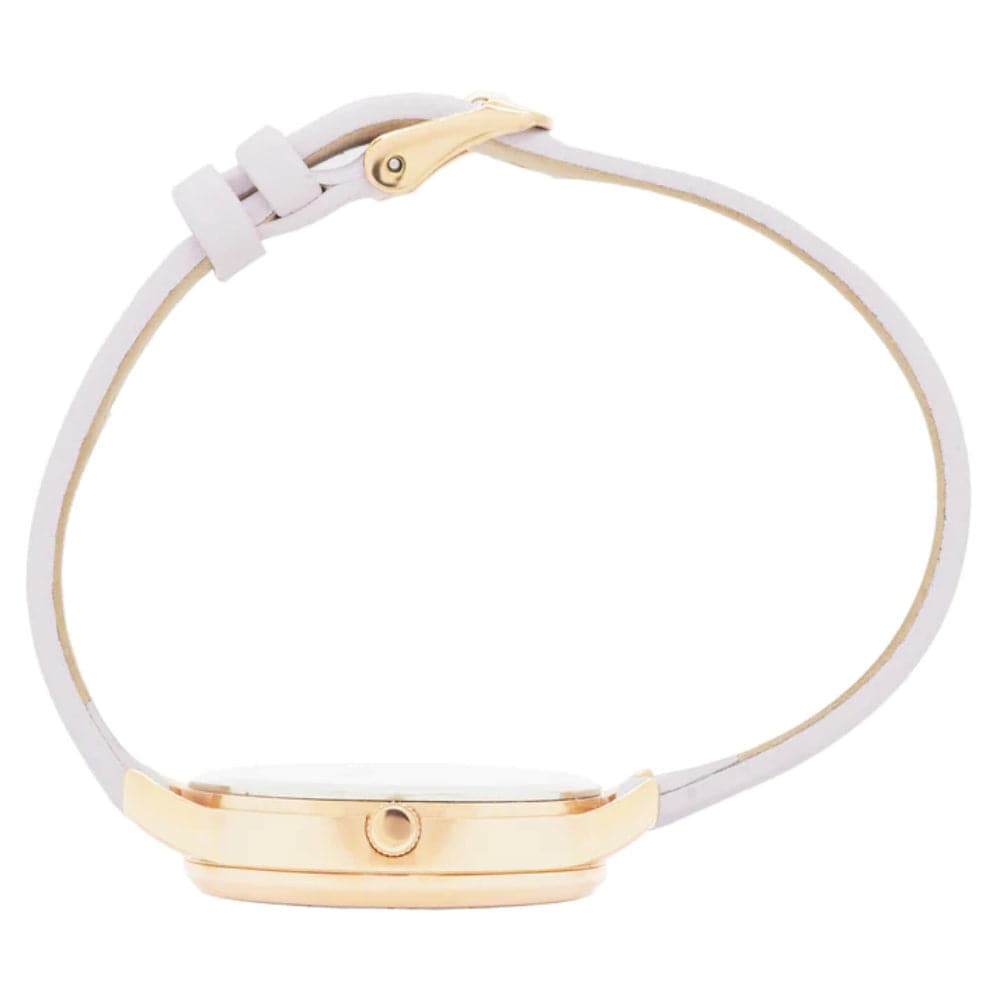 Natbyj Dream White Dial Purple Leather Strap Women Watch NAT0309