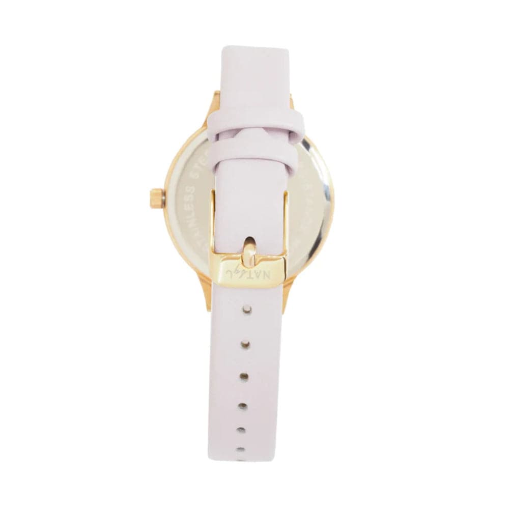 Natbyj Dream White Dial Purple Leather Strap Women Watch NAT0309