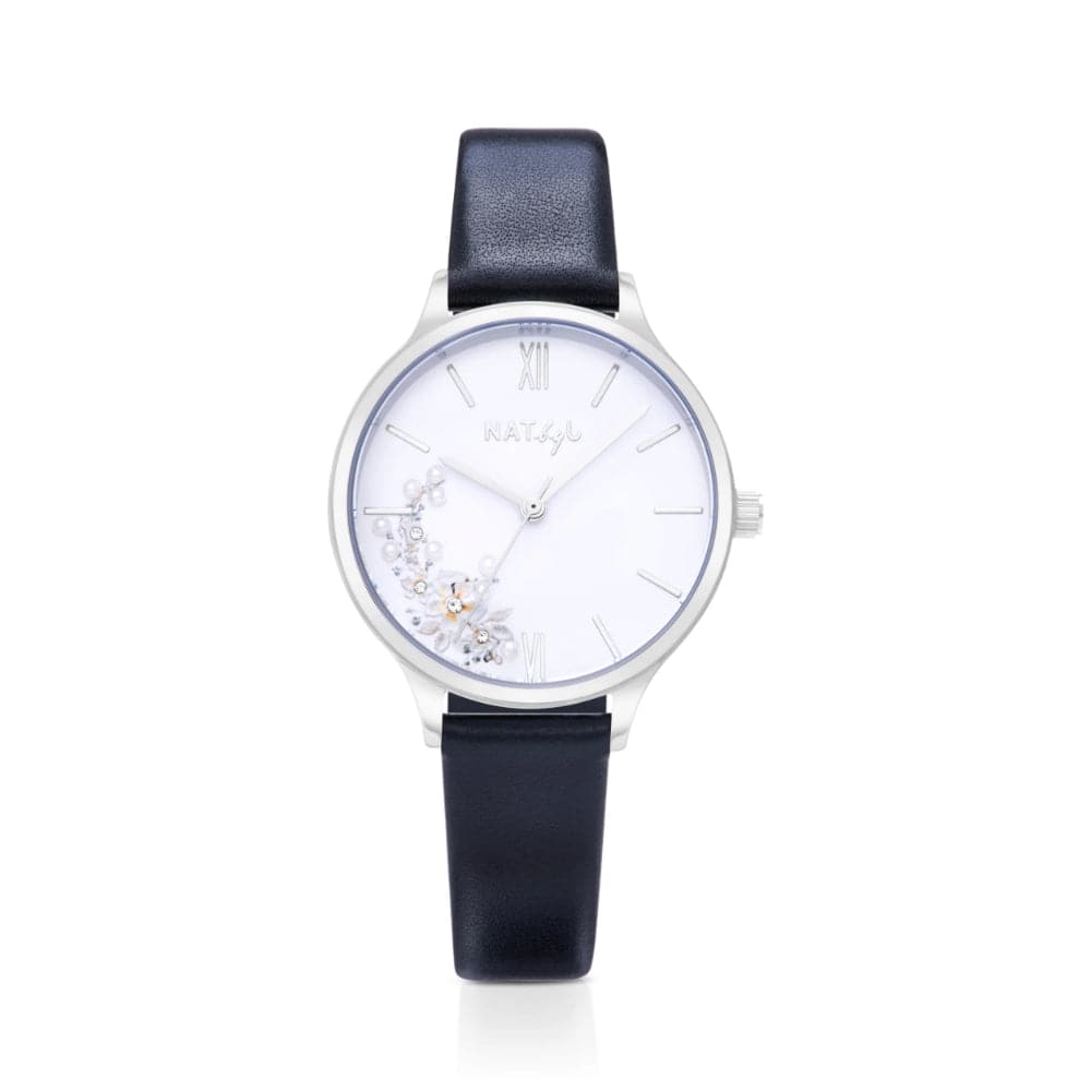 Natbyj First Love Black Leather Strap Women Watch NAT0601