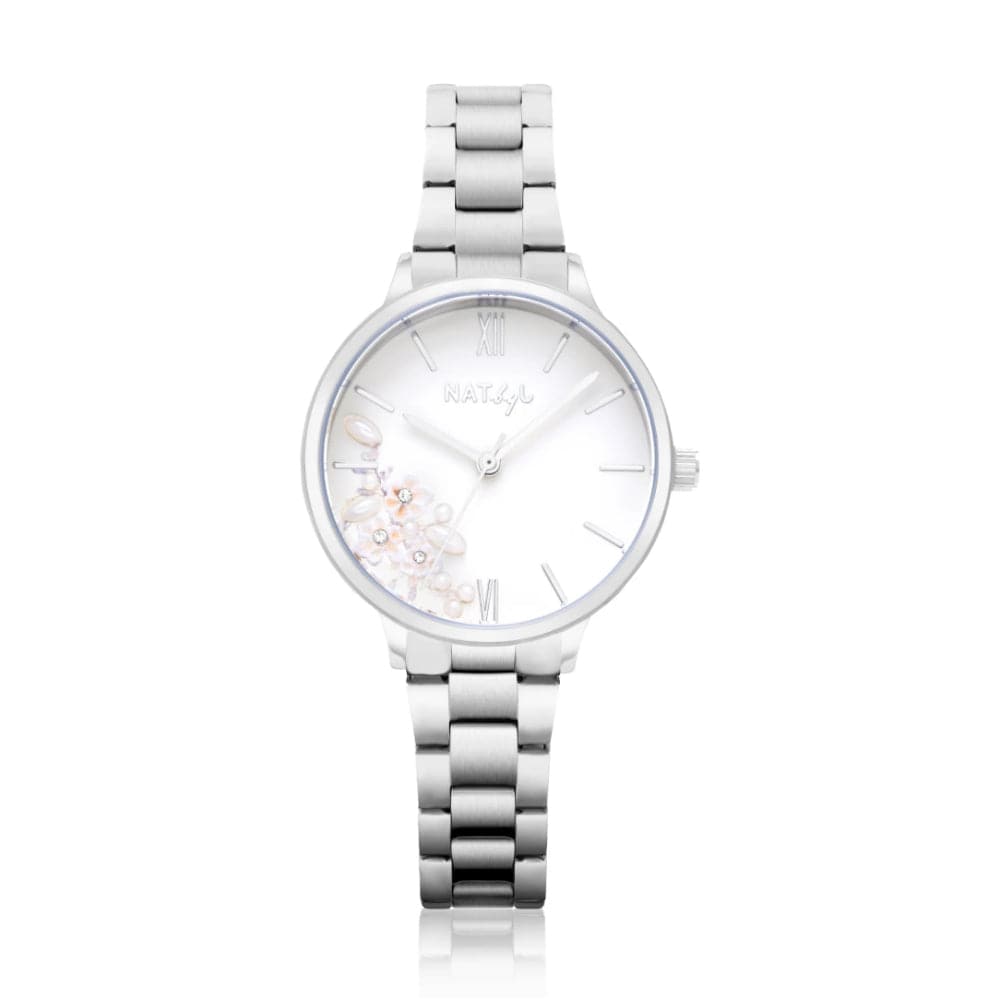 Natbyj First Love Silver Stainless Steel Strap Women Watch NAT0603M