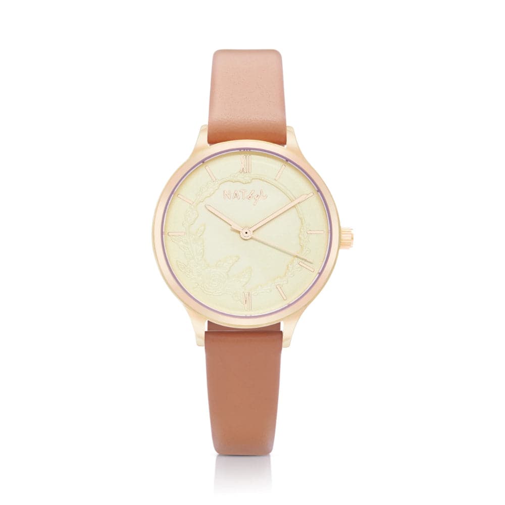 Natbyj Unity Brown Leather Strap Women Watch NAT0806