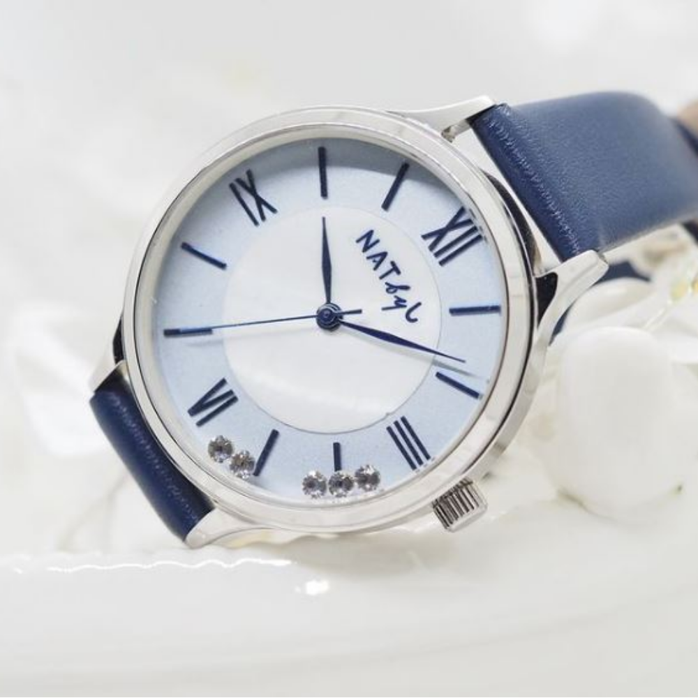Natbyj Stargaze White Dial Blue Leather Strap Women Watch NAT0902