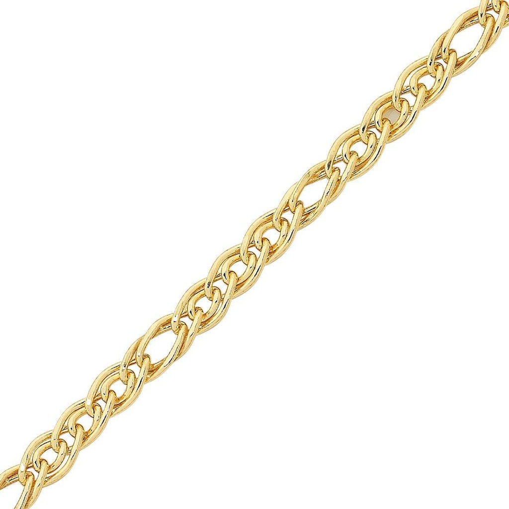 9kt Yellow Gold Double Curb 45cm Necklace