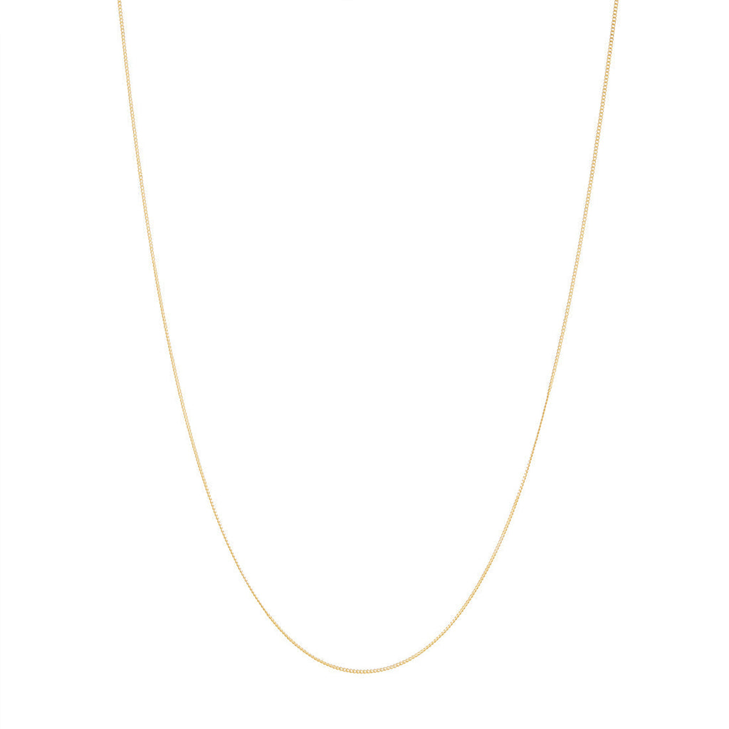 45cm Diamond Cut Curb Chain in 9kt Yellow Gold