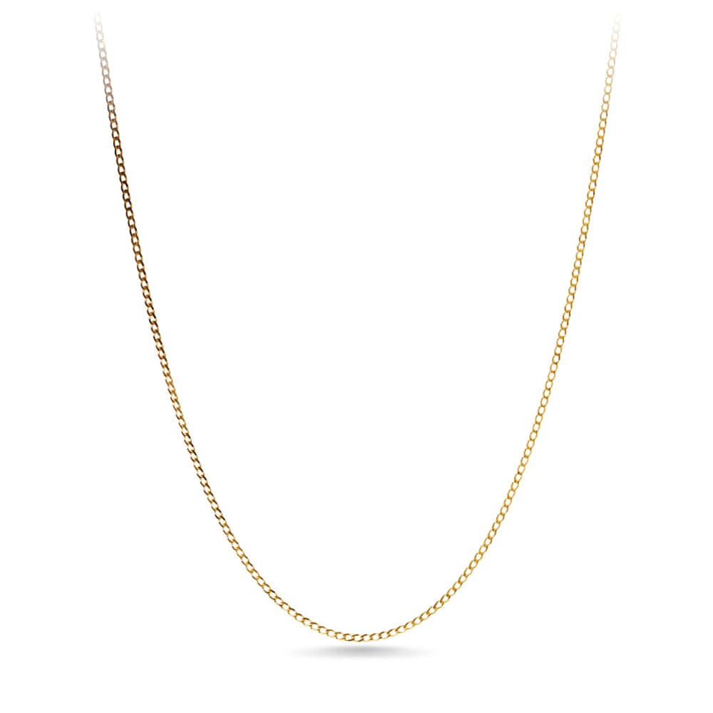 55cm Flat Curb Chain in 9kt Yellow Gold