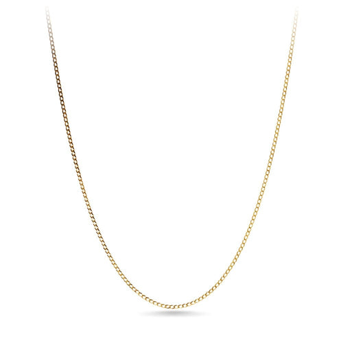 50cm Flat Curb Chain in 9kt Yellow Gold